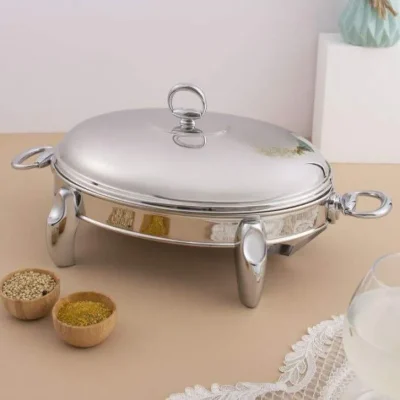 سوفله بیضی کوچک نقره ای مدل پافیلی