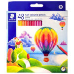 مداد رنگی 48 رنگ استدلر مدل Soft coloured pencils طرح بالن‌