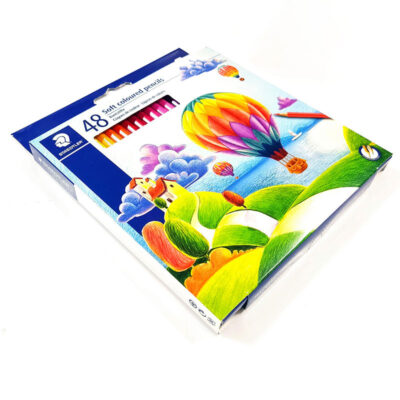 مداد رنگی 48 رنگ استدلر مدل Soft coloured pencils طرح بالن‌