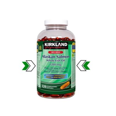 روغن ماهی سالمون وحشی آلاسکا کرکلند – KIRKLAND Alaskan Salmon Fish Oil 320Softgels