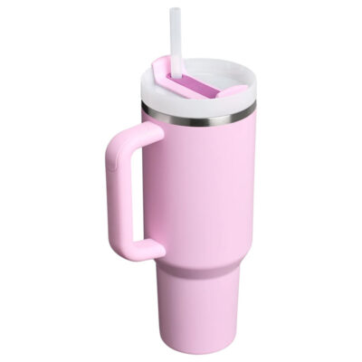 ماگ استنلی مدل Quencher Tumbler H2.0 کد 40oz گنجایش 1.18 لیتر رنگ صورتی