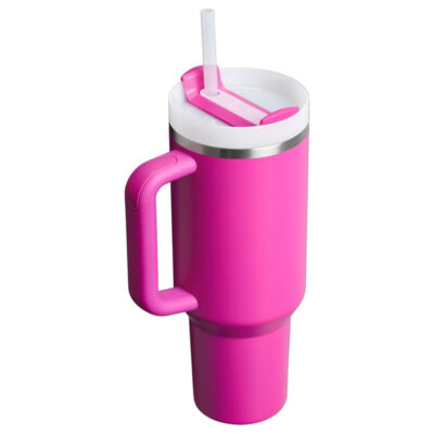 ماگ استنلی مدل Quencher Tumbler H2.0 کد 40oz گنجایش 1.18 لیتر رنگ سرخابی